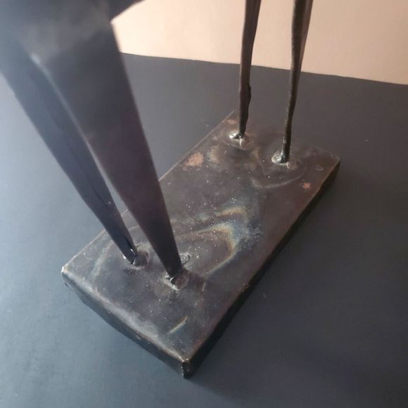 Brutalist Metal Sculpture, Figural Primitive Reindeer Elk Buck Wild Game Animal - Picture 5 of 11